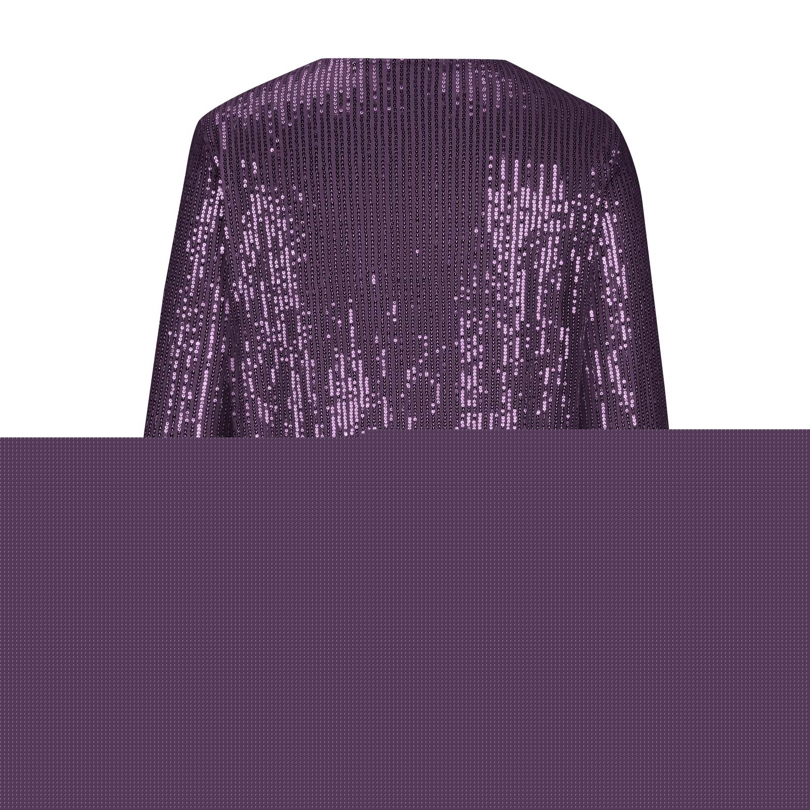 thumbnail image 6 of ClodeEU Women's Sequin Jacket,Long Sleeve Coat with Sequin,Casual Fashion Sequin Jacket Purple,Womens Plus M, 6 of 7