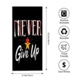 thumbnail image 3 of Stylish Beach Towel with Bold ' NEVER Give Up ' Design - Distressed Red & White Text Cursive White Font Perfect for Pool & Travel, 3 of 6