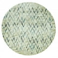 thumbnail image 6 of 8â€™ Round Beige Blue Distressed Chevron Area Rug, 6 of 6