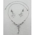 thumbnail image 2 of Faship Gorgeous Clear CZ Crystal Floral Necklace Earrings Set, 2 of 7