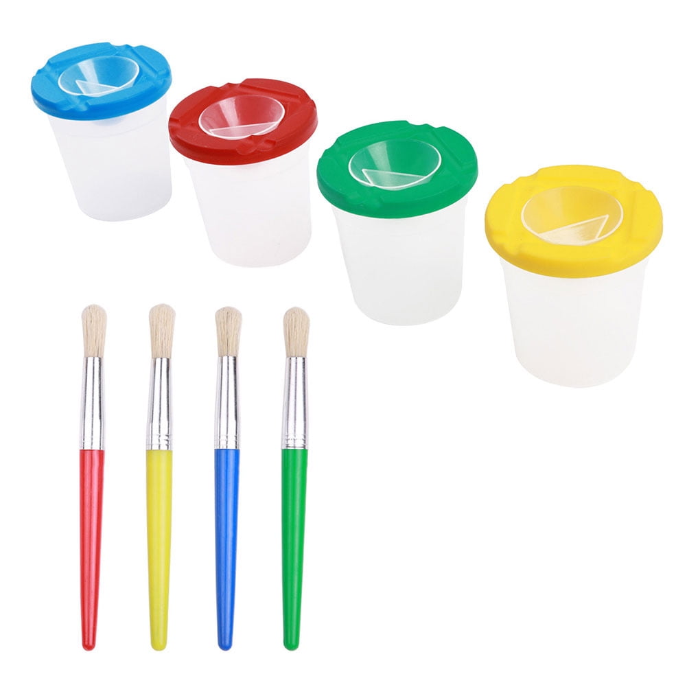 8Pcs/Set Water Leak Proof Cup DIY Children Writing Drawing Brush Painting  Pens