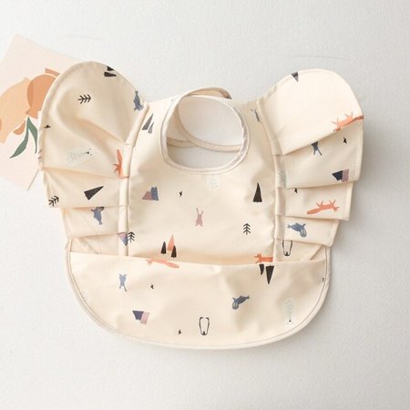 

DancePeanut Fashion Baby Bibs Angel Wings Modeling Animal Love Pattern Pu Waterproof Newborn Boy Girls Feeding Food Baby Stuff Bib