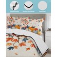 thumbnail image 3 of Quilts Queen Size Bedding Set, Thanksgiving Reversible Summer Quilt 3 Pieces, Vintage Fall Squirrel Pumpkin Maple Branches Lightweight Bedspreads Coverlets with 2 Pillow Shams for All Seasons, 3 of 5
