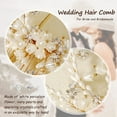 thumbnail image 4 of Peineta de pelo de novia dorada con pasador para accesorios de boda para novias, tocados de boda para novias y mujeres, 4 of 5
