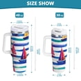 thumbnail image 6 of Yayeee 40oz Double-Wall Insulated Stainless Steel Tumbler with Handle Bottle, Blue Hand Drawn Sailboats, 6 of 8