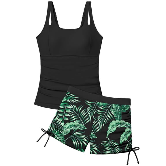 CCRFTGI Swimsuit for Child Girls Size 14-16 Summer Sleeveless 2 Piece Beach Sport Bikini Sets Swimming Girls Fashion Girls Bathing Suit Black 7-8 Years