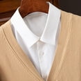 thumbnail image 3 of CENL Men Classic Solid Color Knitted V-neck Cardigan Warm Baggy Sweater High End Coat, 3 of 9
