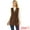 Brown, variant on DARING DIVA Women's Suede Lapel Collar Tie Waist Blazer Jackets XS Brown