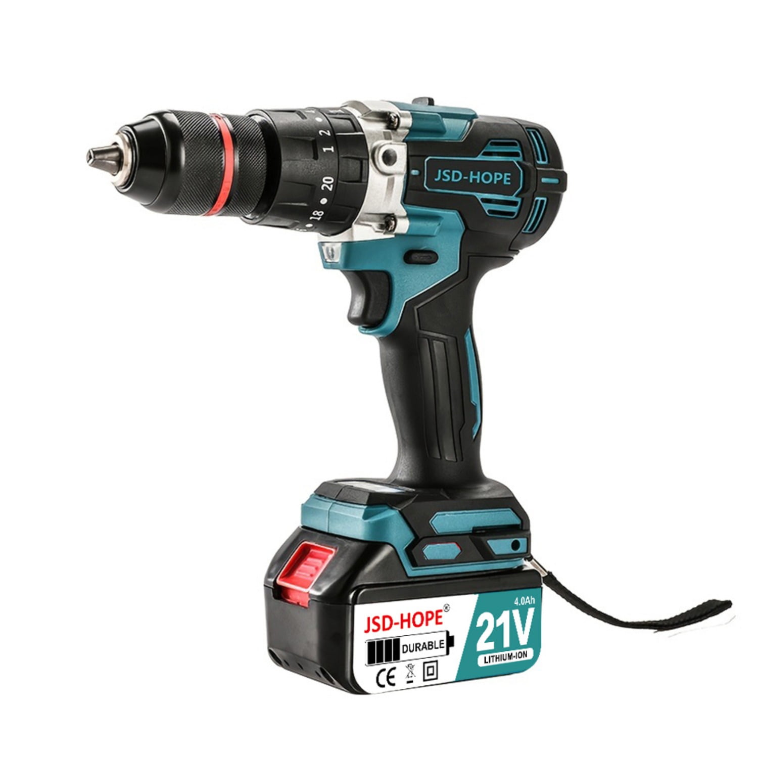 【2-Speed Brushless Drill】13mm Cordless Impact Drill-High Power Lithium-Ion Electric Drill for Ice/Concrete/Metal,Rechargeable Pistol Grip Design