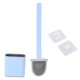thumbnail image 1 of Escobilla de baño con juego de base, cepillo de limpieza de inodoro de mango largo para suministros de baño domésticos, color azul, 1 of 14