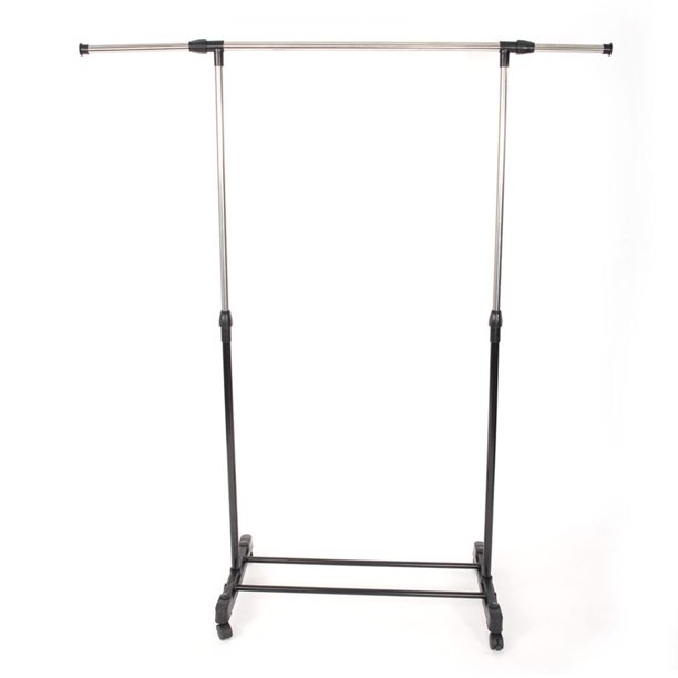 Single Rod Adjustable Telescopic Coat Rack Simple Assembly Bedroom