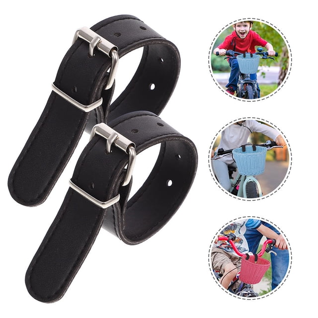 SKISUNO 4pcs Kids Bike Streamers Bike Basket Straps Secure Attachment Black For Fun Rides