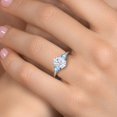 thumbnail image 4 of Gem Stone King 925 Sterling Silver White Moissanite and Swiss Blue Topaz Engagement Ring for Women | 2.81 Cttw | Oval 9X7MM | Gemstone Birthstone | Size 9, 4 of 7