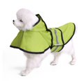 thumbnail image 3 of Chubasquero para perros, chubasquero extra grande con capucha para perros con rayas reflectantes 100% impermeable para perros (verde-L) JM, 3 of 5