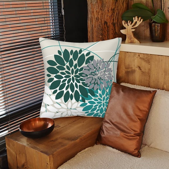Elegant Colored Throw Pillows Farmhouse Outdoor For Home Living Room Sofa Couch Bed Modern Floral Linen Square Cushion Set Of 2