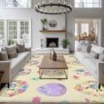 thumbnail image 3 of 5'x7' Area Rugs for Living Room Bedroom, Easter Colorful Eggs Washable Rug Carpet Runner Indoor Outdoor, Spring Flowers Leaves Country Plants Yellow Non Slip Floor Mats Area Rug for Kitchen, Nursery, 3 of 8