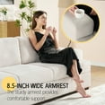 thumbnail image 4 of Vanacc 89in Couch, Comfy Sofa with Wood Legs, 3 Seater Modern Sofa- Deep Seat Couches for Living Room, White Corduroy, 4 of 5