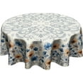 thumbnail image 1 of Boho Floral Tablecloth Round 60 Inch Wild Flower Circular Table Cover Washable Wipeable Tabletop for Dining Kitchen Picnic Party Decor, 1 of 1