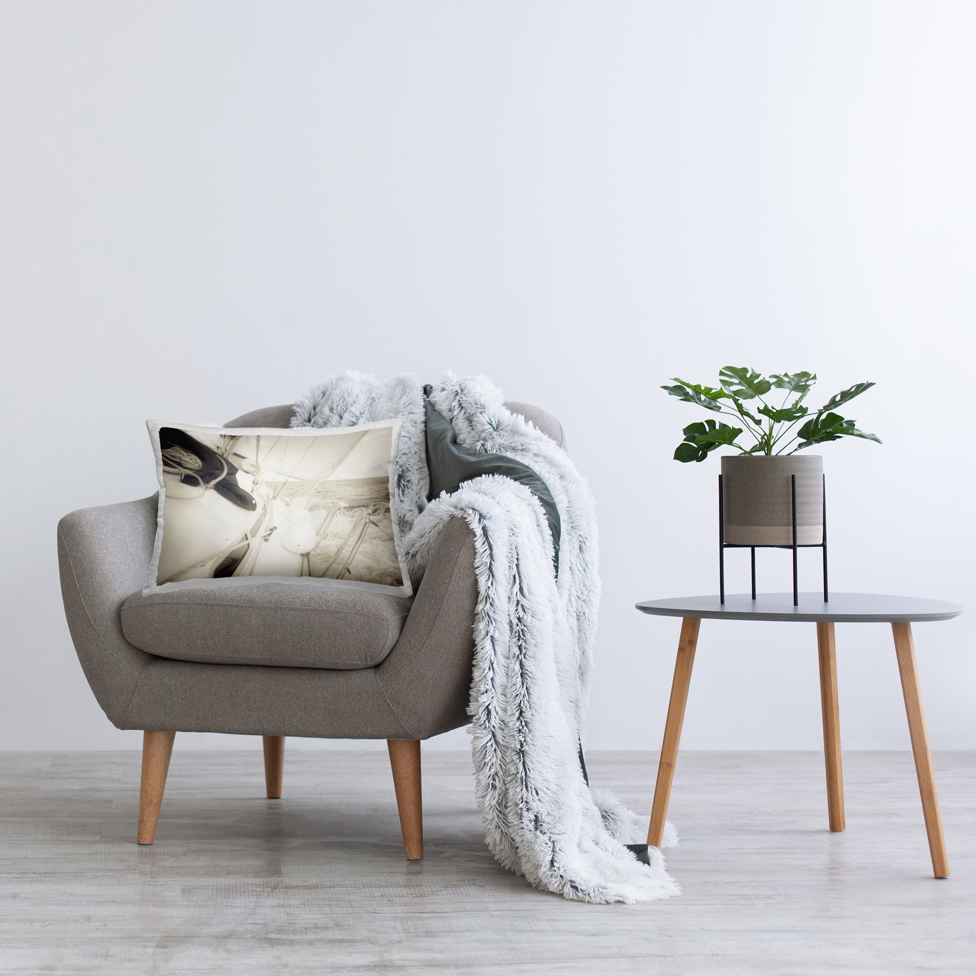 Stupell Industries Clear Day Sailing Decorative Printed Throw Pillow Design by Graffitee Studios.