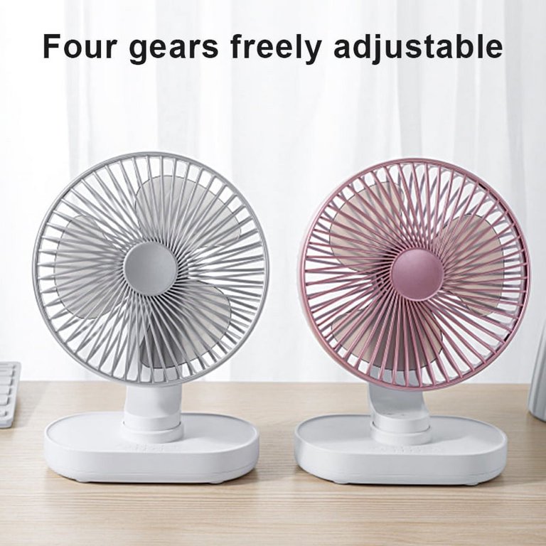 VALINK Mini Fan Portable USB Rechargeable 4 Speed Strong Wind Table Fan  Noiseless Desktop Oscillating - Walmart.com