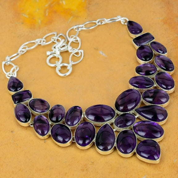 Brazilian Sage Amethyst Necklace – Natural Amethyst Gemstone in Handmade 925 Sterling Silver Jewelry Gift for Love