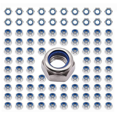

120Pcs Lock Nuts x 0.8mm Metric Hex Locknut 304 18-8 Stainless Steel Nuts for Industrial and Construction Fasteners