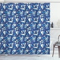 thumbnail image 1 of Ambesonne Blue Shower Curtain, Geometrical Abstract Ice, 69"Wx84"L, Blue White, 1 of 3