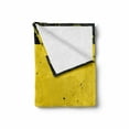 thumbnail image 2 of Vintage Yellow Soft Flannel Fleece Blanket, Hazard Theme Caution Construction Tape Illustration with Grunge Look, Cozy Plush for Indoor and Outdoor Use, 70" x 90", Yellow and Black, by Ambesonne, 2 of 6