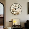 thumbnail image 2 of Silent Wall Clock 12 Inch Wooden Round Decorative Clock with Multicolor Design for Living Room Bedroom Home Decor, 2 of 6