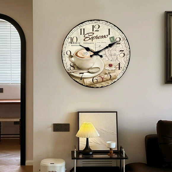 TIMIFIS Wooden Wall Clock, Home Decor Novelty Wall Clock 12 Inches Wooden Clock Personalized Wall Decoration Fashion Clock Silent Decorative Clock Home Decorations