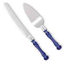 2-Piece Cake Cutting Set - Wedding Cake Knife Set - Match Event Theme - Blue