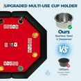 thumbnail image 6 of Accreate 8-Player Foldable Octagon Poker Table - 47" Octagon Casino Table with Built-in Cup Holders, Cushioned Rail & Smooth Playing Surface for Home Game Nights, Parties, 6 of 8