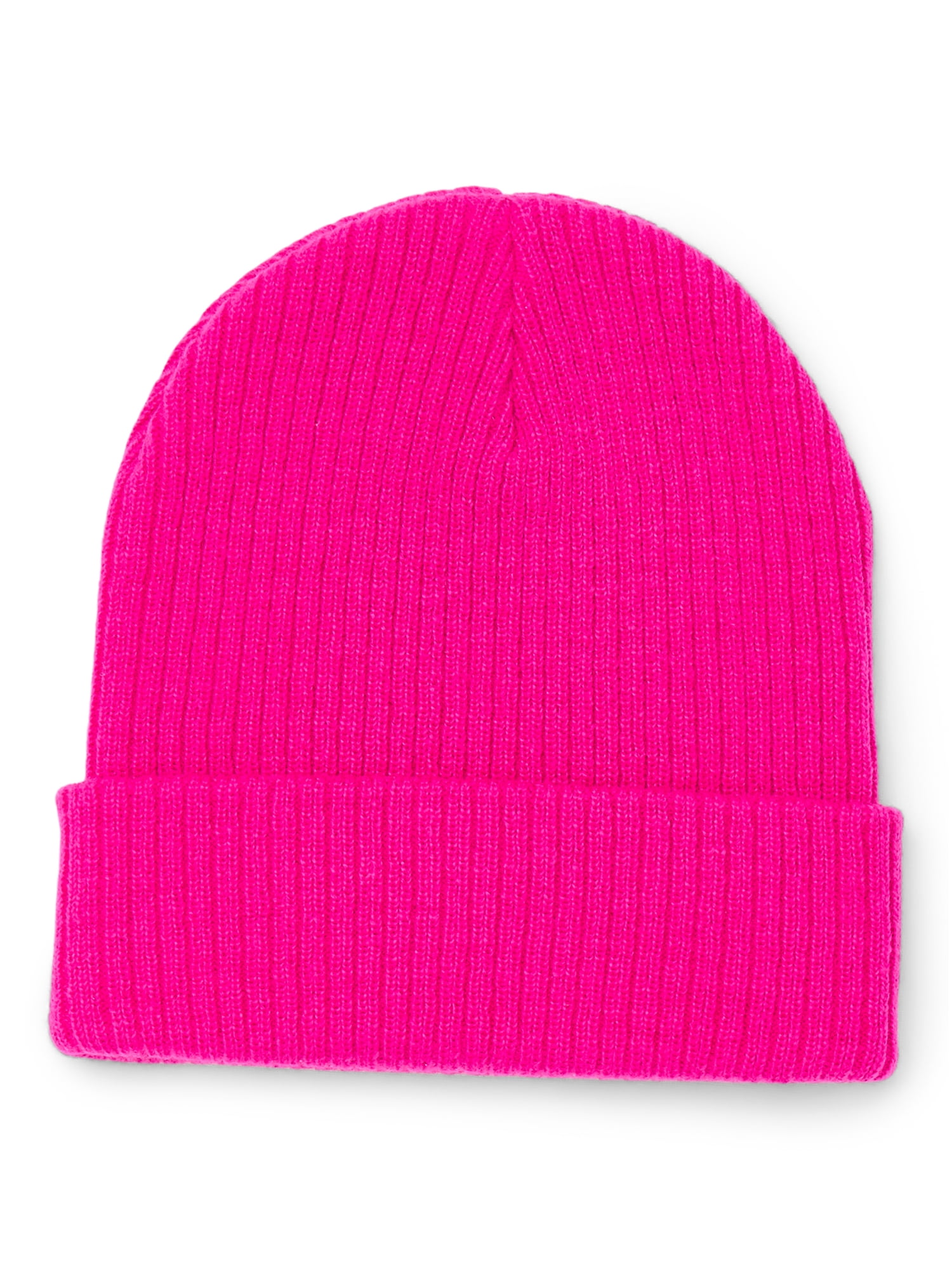 Wonder Nation Girls Ribbed Knit Beanie Hat, 3-Pack
