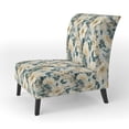 thumbnail image 3 of Designart "Beachy Blue Hydrangea Calm VII" Blue Floral Upholstered Accent Chair - Cottage Arm Chair For Living Room, 3 of 7