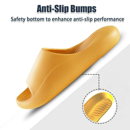

Venoro Men s Women s Super Soft Thick Bottom Slippers Anti-Slip Bathroom Pool Air Cushion Slippers Size 7.5-8 Yellow