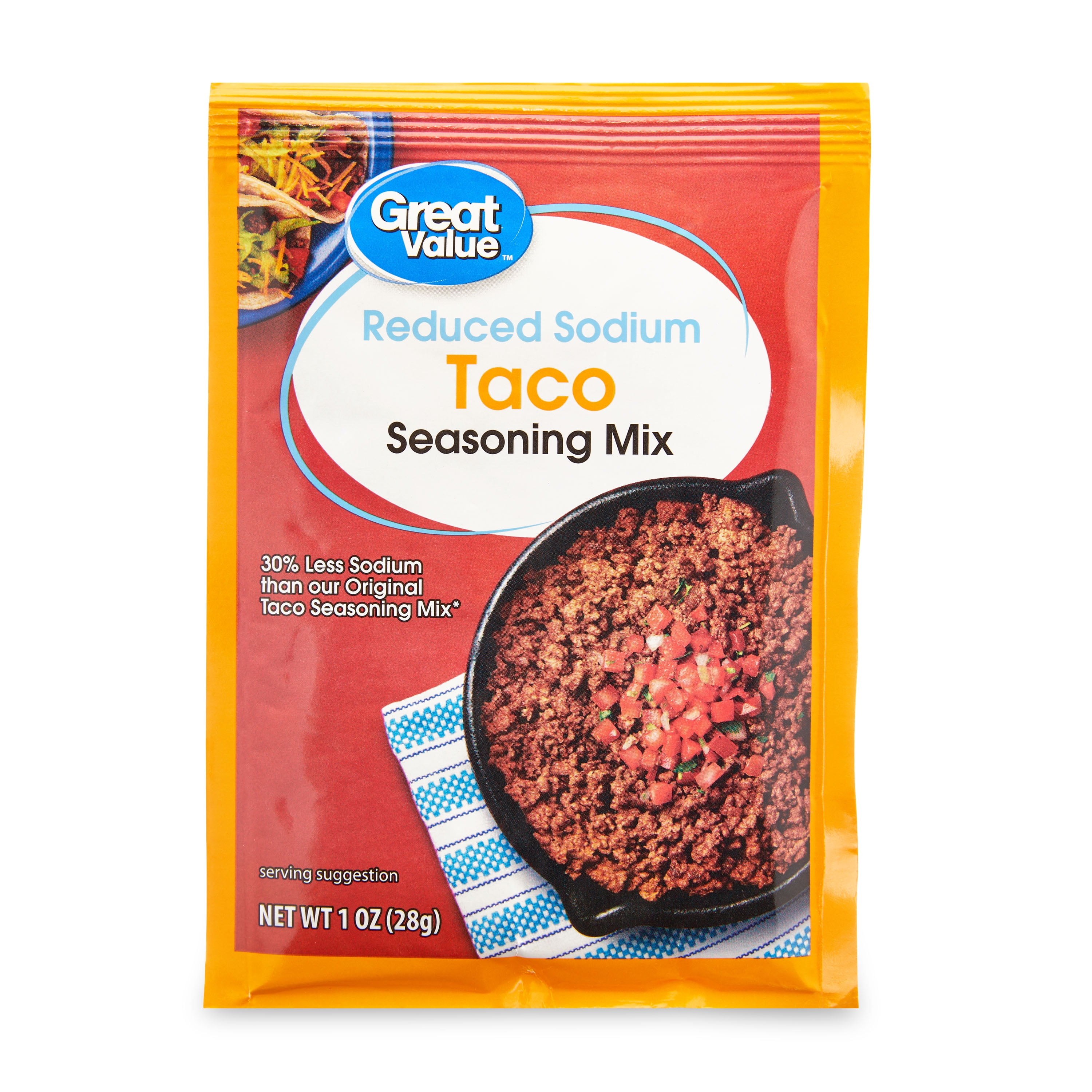Great Value Reduced Sodium Taco Seasoning Mix, 1 oz