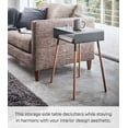 thumbnail image 2 of Yamazaki Home Storage Table - Two Sizes, Black, Steel + Wood, Tall, Supports 8.8 pounds, Minimal Assembly, 2 of 7