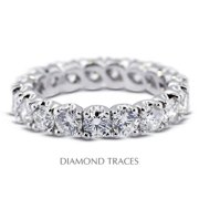 Diamond Traces UD-EWB299-8462 14K White Gold 4-Prong Setting 1.11 Carat Total Natural Diamonds Classic Eternity Ring