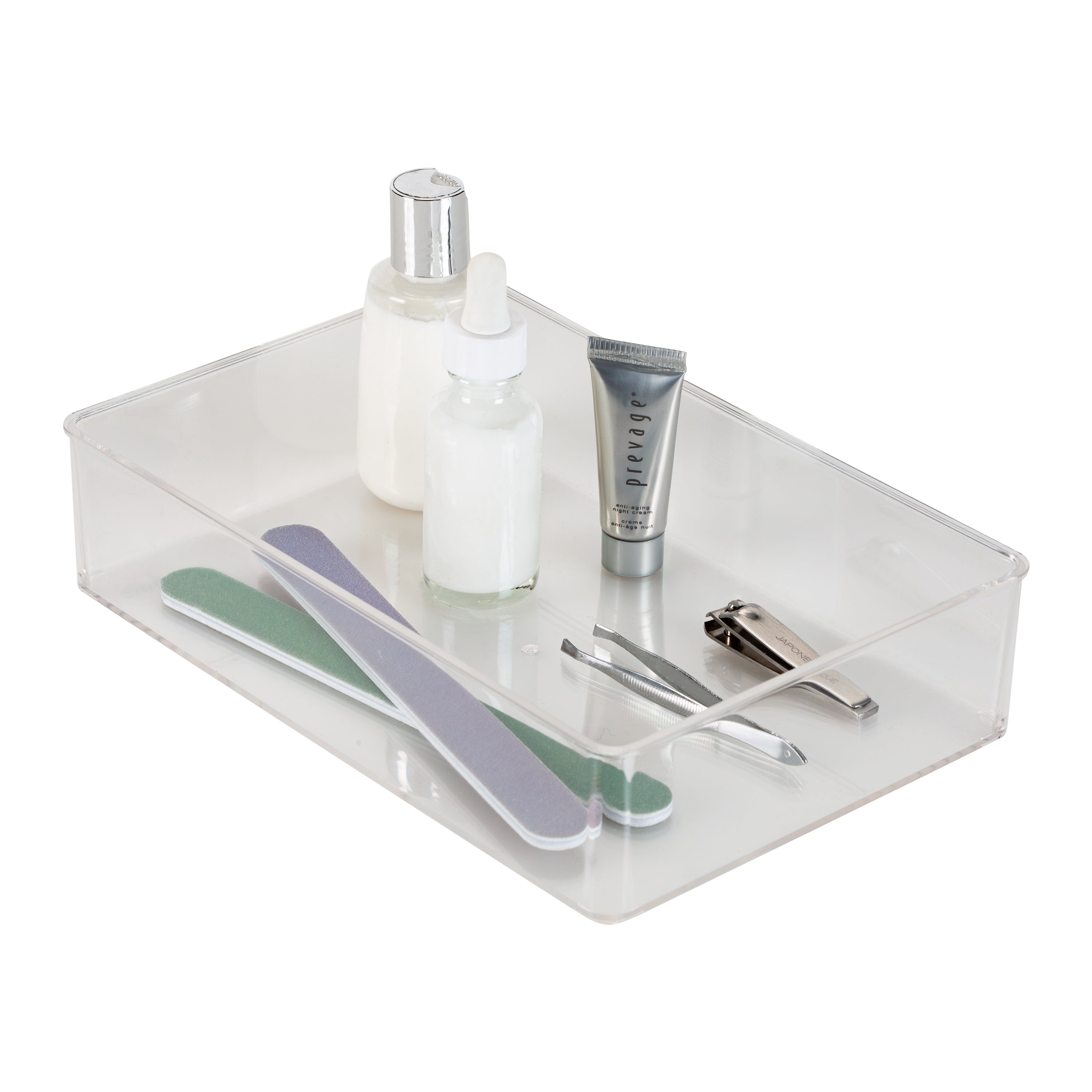 Simplify Small 9" Length x 6" Width Rectangular Drawer Organizer, Clear