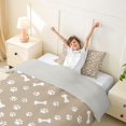thumbnail image 3 of Homewish White Dog Paw Bone Twin Duvet Cover,Beige Twin Bedding,Cute Pet Theme Decor,Light Gray Reversible,2 Pieces,1 Duvet Cover and 1 Pillowcase, 3 of 6