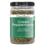 Viva Doria Green Peppercorns, Whole Green Pepper, Steam Sterilized,12 Oz (340 g), For Grinder Refills