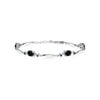 Gem Stone King 3.16 Ct Oval Black Onyx Blue Created Sapphire 925 Sterling Silver Bracelet 6 inch + 1 inch Extender