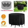 thumbnail image 4 of MYG Housse de Mobilier de Patio Rond Imperméable Housses de Protection pour Table Extérieure avec Cordon pour Ensemble de Mobilier de Jardin 230x110cm Noir, 4 of 6