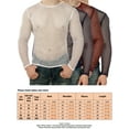 thumbnail image 4 of Frontwalk Mens Mesh Shirt Long Sleeve Muscle Top Crew Neck Net Blouse Men Casual Tee Fishnet White S, 4 of 4