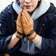 thumbnail image 5 of Guantes de piel de oveja para invierno, cálidos, con pantalla táctil, para mensajes de texto, con forro de cachemira, para conducir y motocicleta, 5 of 5