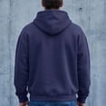 thumbnail image 5 of Mens Oversized Hoodies Fall Sweatshirt Winter Fleece Hooded Collar Drawstring Pullover With Pockets Navy 3XL, 5 of 8