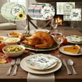 thumbnail image 1 of Thanksgiving Tableware Set | Autumn Harvest Disposable Plates & Napkins | Floral Leaf Design | Fall Party Supplies - 10 Plates 20 Napkins | Recyclable Paper, 1 of 6