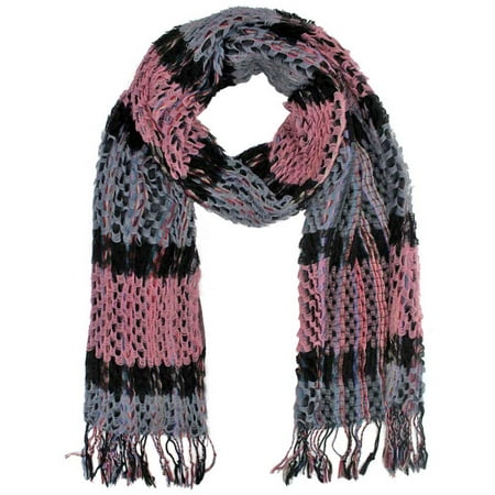 Luxury Divas - Striped Soft Knit Scarf - Walmart.com