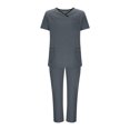 thumbnail image 4 of Aofany Scrubs Sets for Men 2 Piece Nurse Working Uniforms Casual Comfy Solid V-Neck Caregiver Top and Drawstring Waist Pants with Pockets, 4 of 9