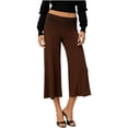 thumbnail image 4 of MLQIDK Coffee Yoga Capri Pants for Women Yoga Leggings Knee Length High Waisted Pedal Pushers Dressy Casual Pedal Pushers with Pockets Coffee 3XL, 4 of 7